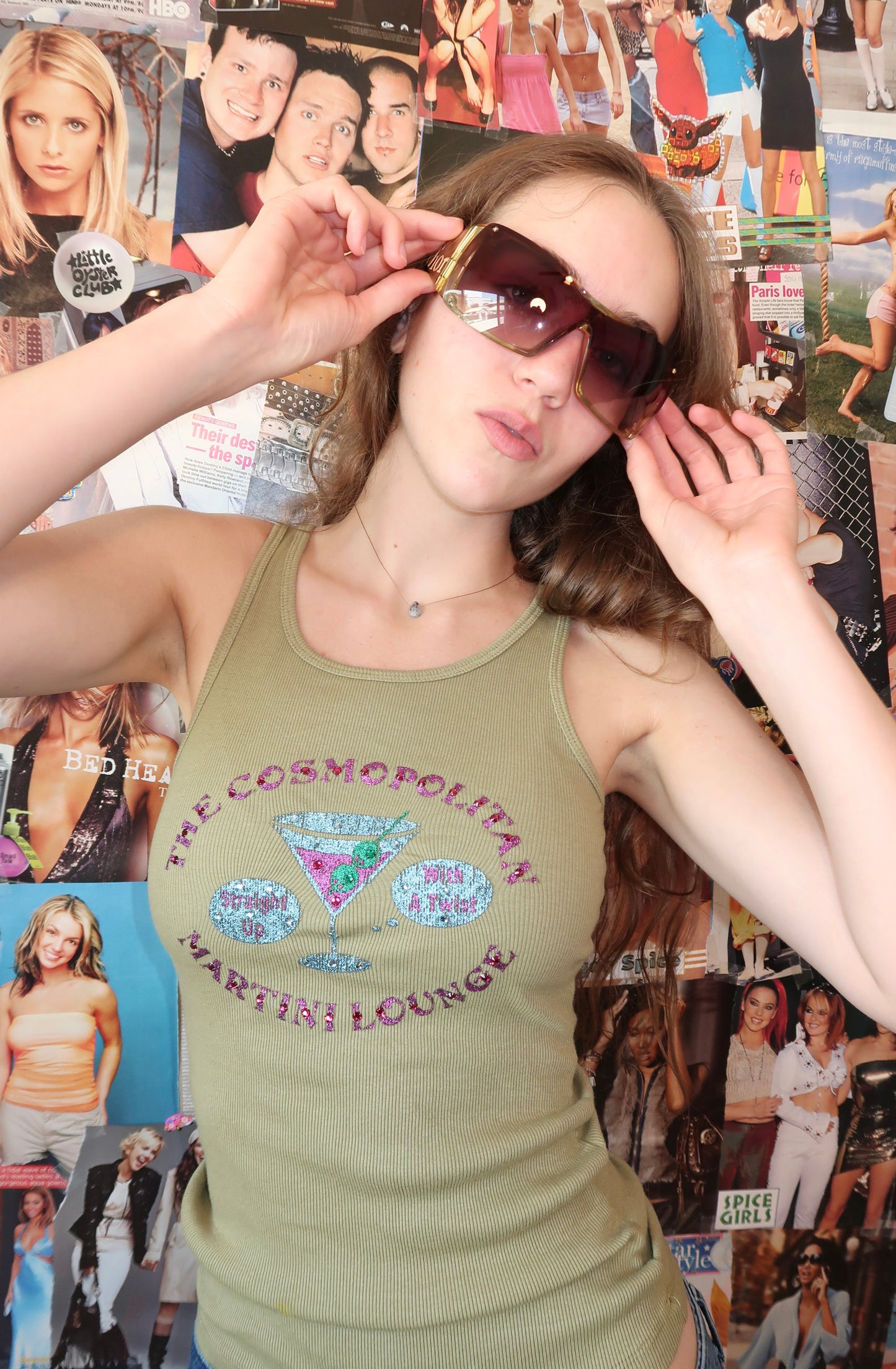 Y2K BEDAZLEED COSMO TANK