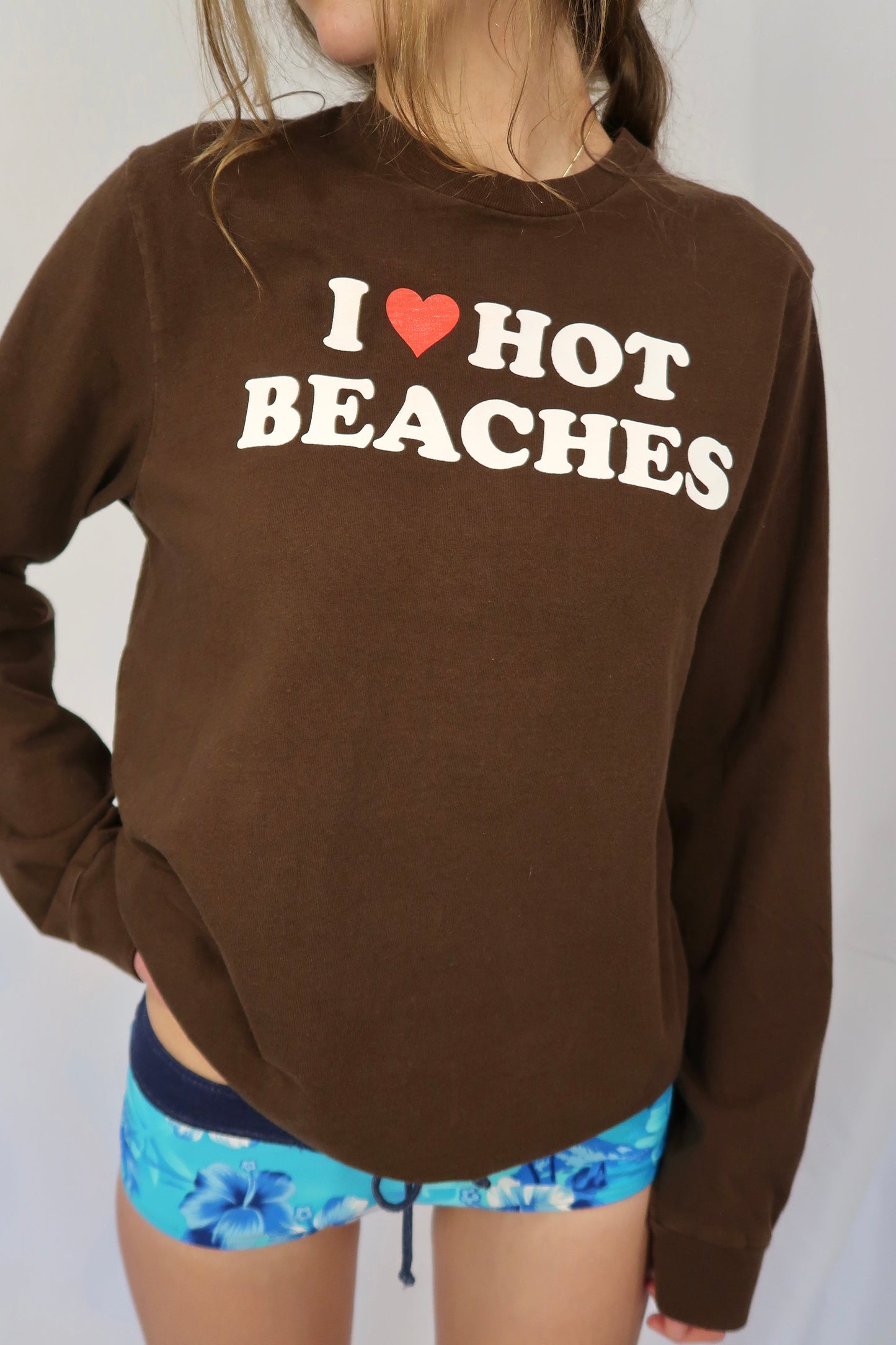 Y2K I HEART HOT BEACHES LONG-SLEEVE