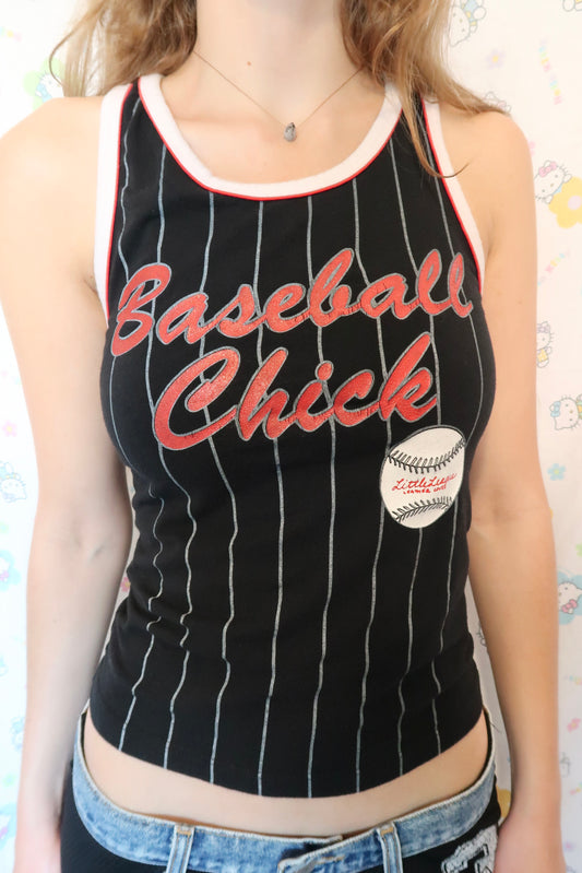 VINTAGE BASEBALL CHICK TANK