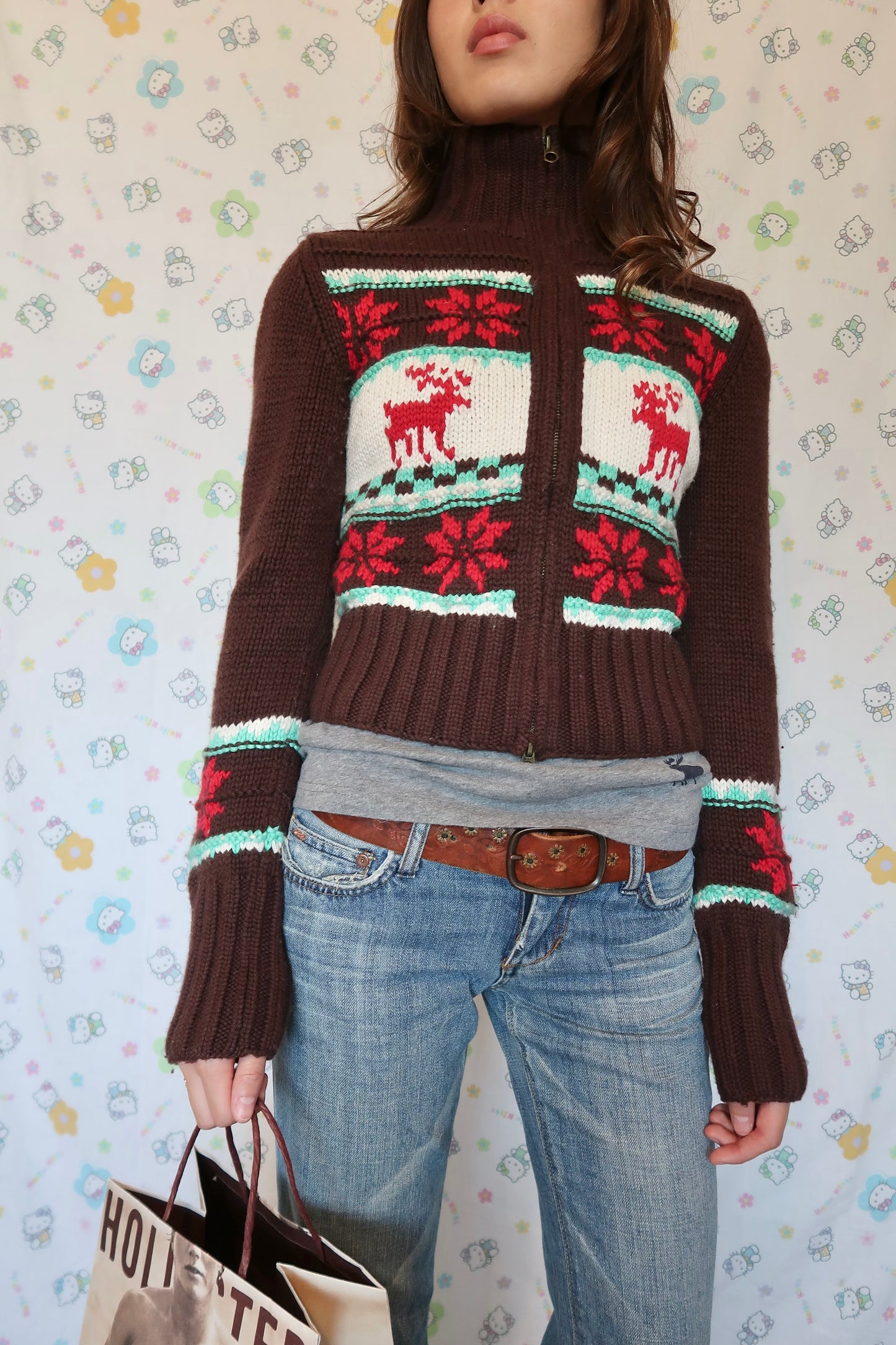 VINTAGE A&F SNOWFLAKE SWEATER