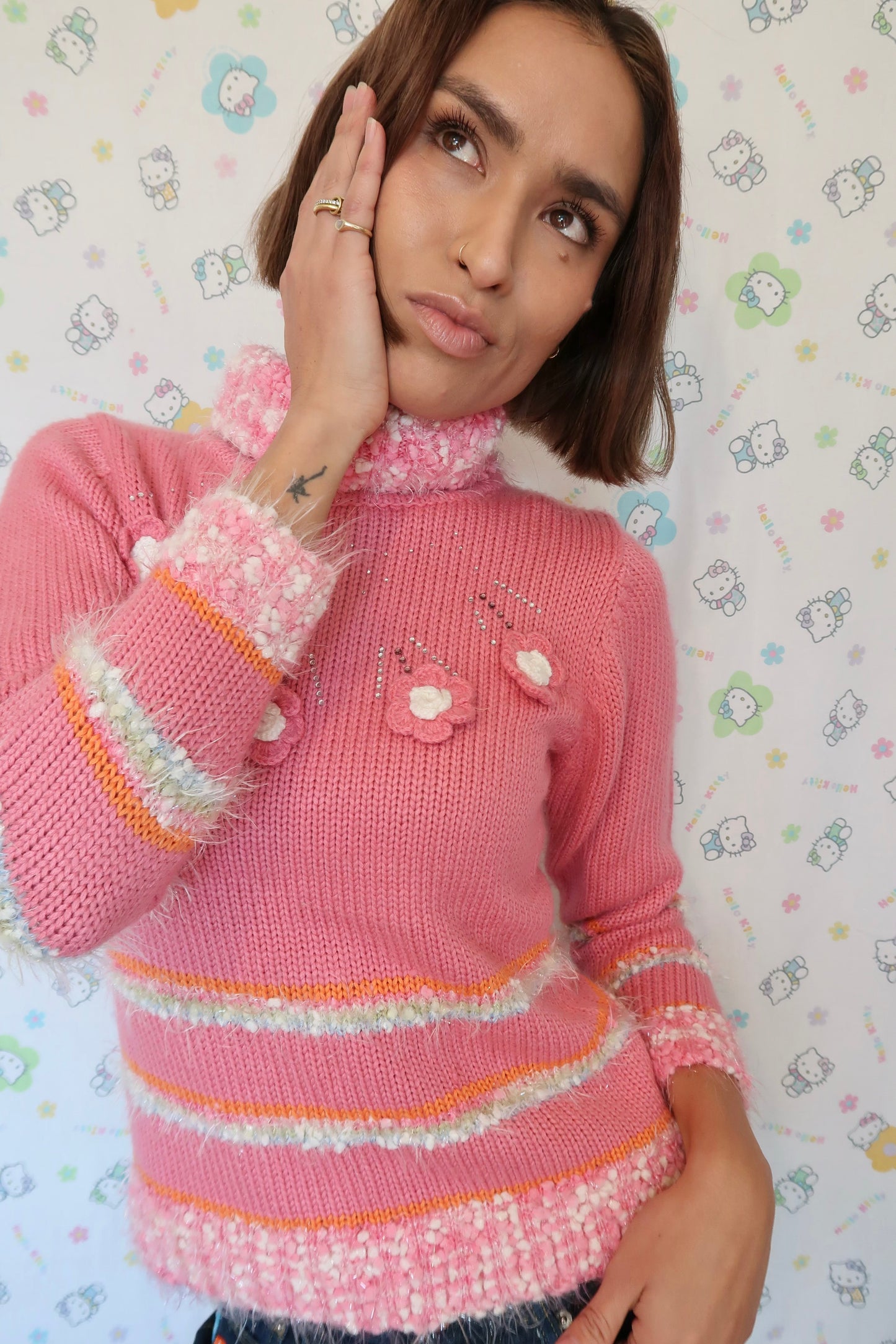 Y2K FLOWER POWER SWEATER