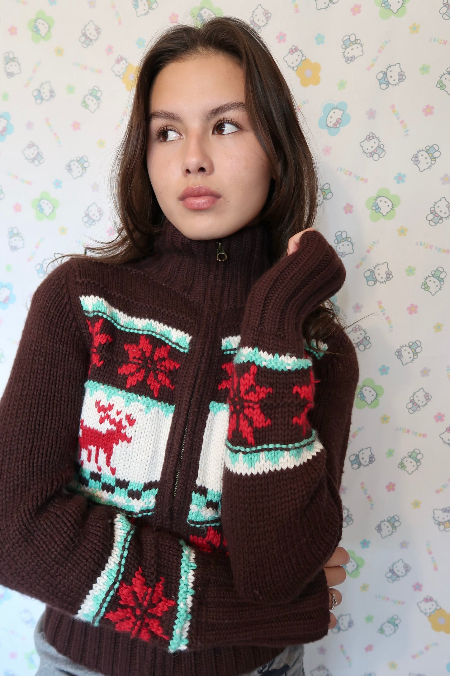 VINTAGE A&F SNOWFLAKE SWEATER