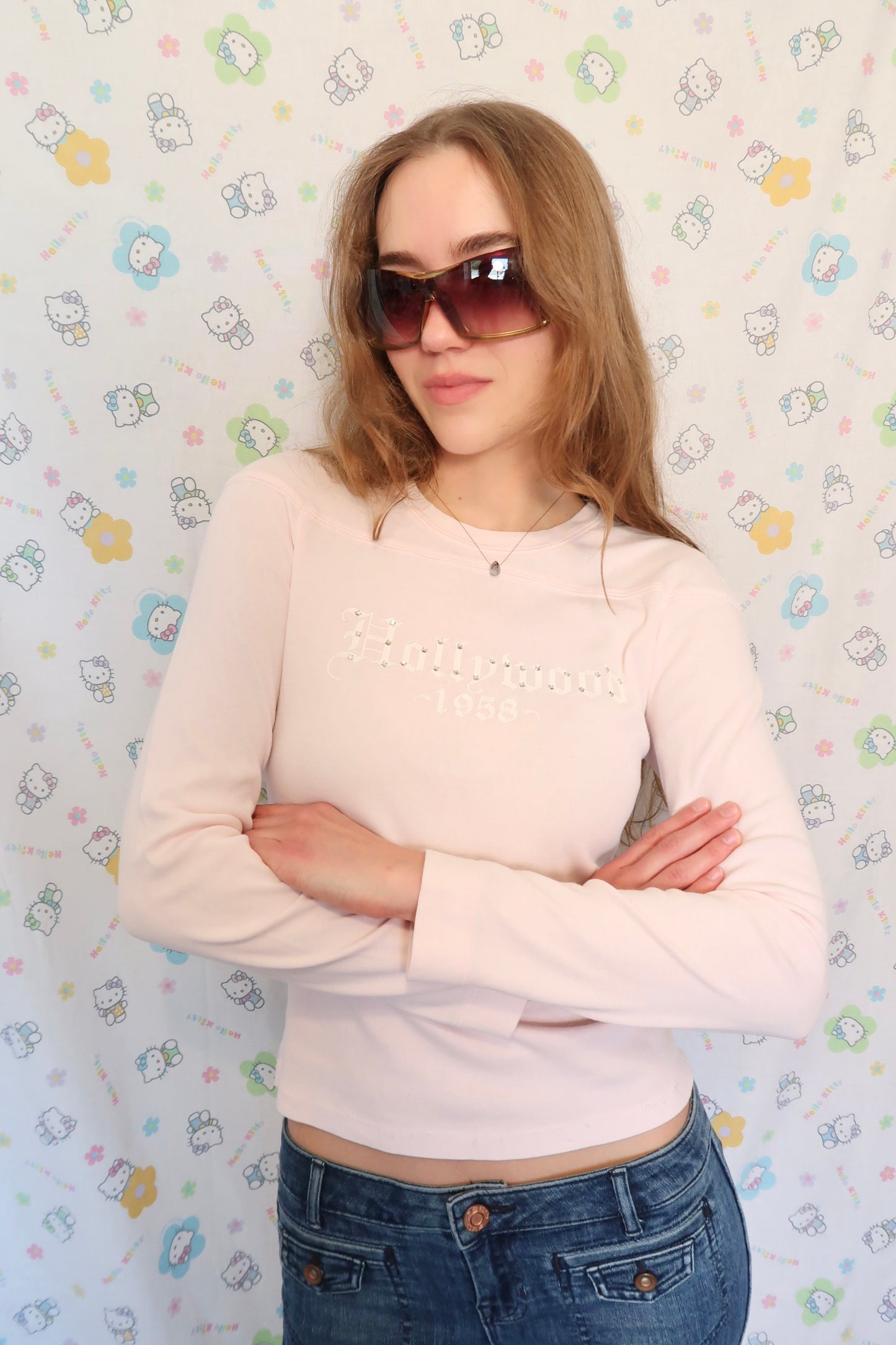 Y2K BEDAZZLED HOLLYWOOD TOP