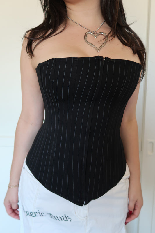VINTAGE PINSTRIPE CORSET