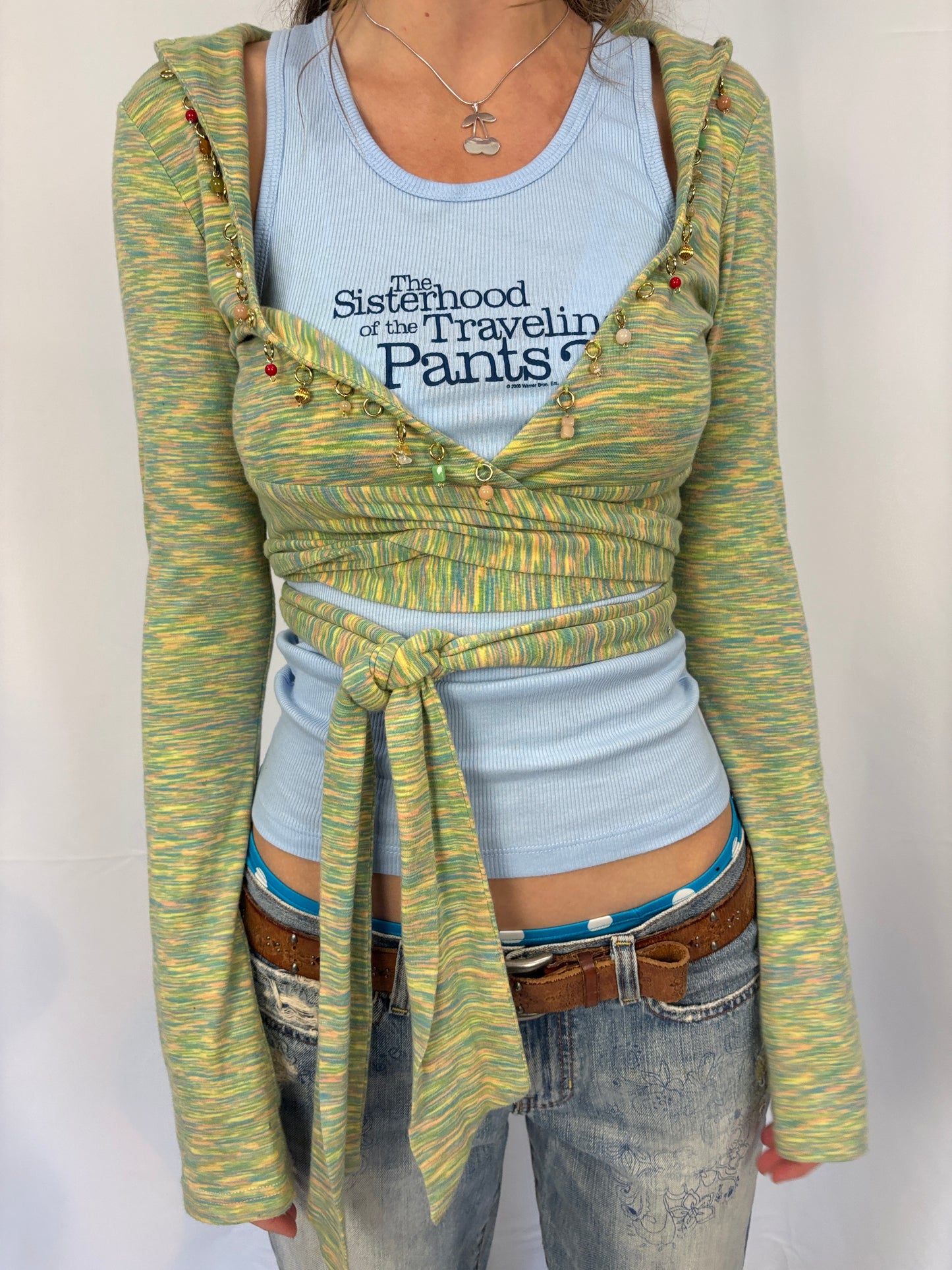 Y2K SEA GLASS WRAP TOP