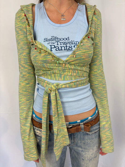 Y2K SEA GLASS WRAP TOP